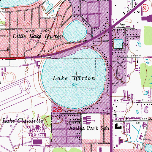 Topographic Map of Lake Barton, FL