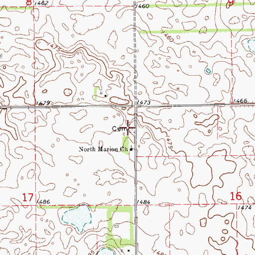 Topographic Map of North Marion Reformed Church Cemetery, ND