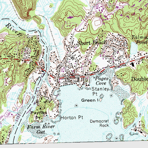 Topographic Map of Short Beach Post Office, CT