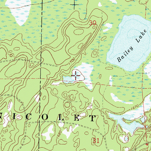 Topographic Map of East First Small Lake, WI