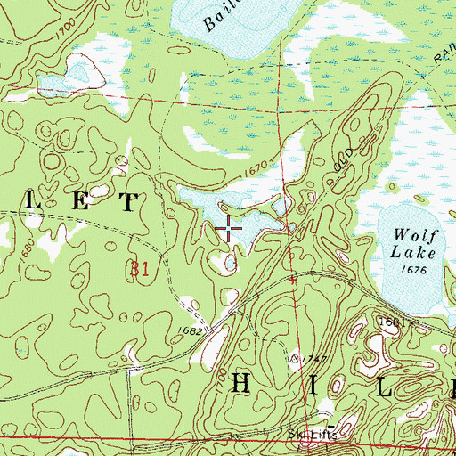 Topographic Map of Second Small Lake, WI