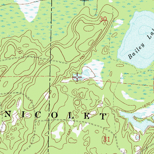 Topographic Map of West First Small Lake, WI