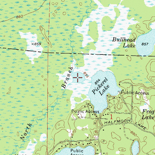 Topographic Map of Little Pickerel Lake, WI