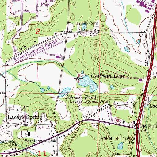 Topographic Map of Cullman Lake, AL