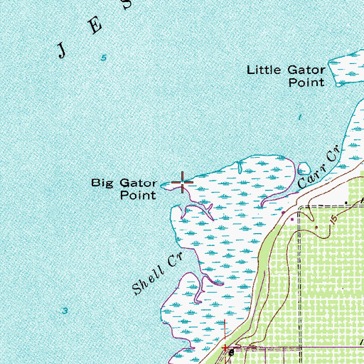 Topographic Map of Big Gator Point, FL