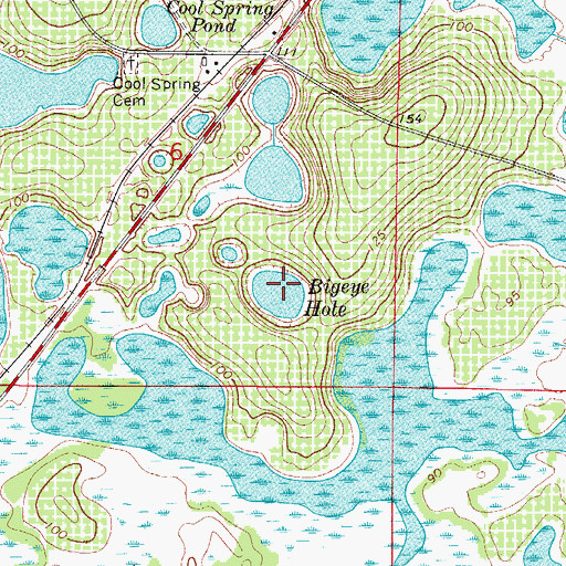 Topographic Map of Bigeye Hole, FL