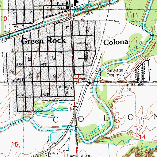 Topographic Map of Colona Post Office, IL