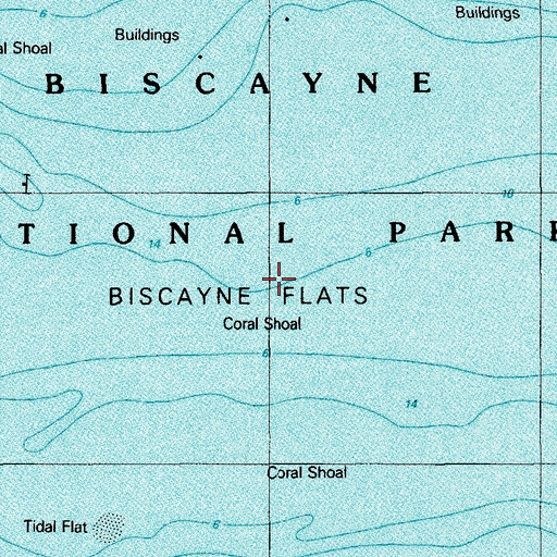Topographic Map of Biscayne Flats, FL