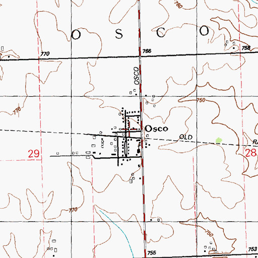 Topographic Map of Osco Post Office, IL