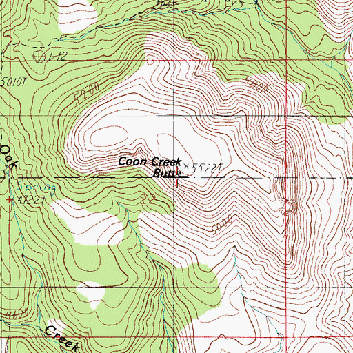 Topographic Map of Coon Creek Butte, AZ
