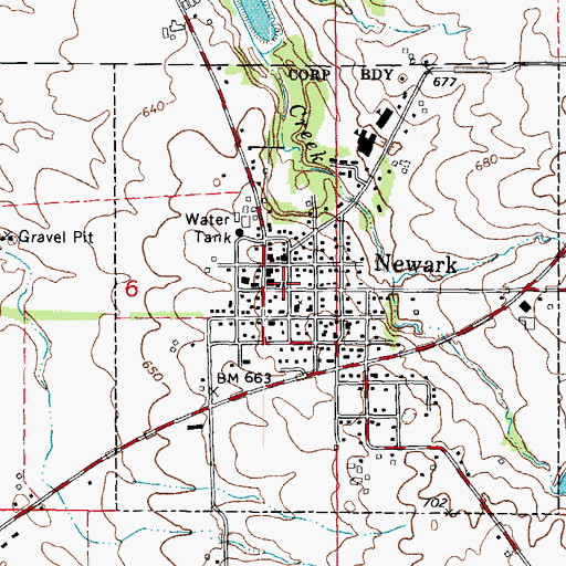 Topographic Map of Newark Post Office, IL