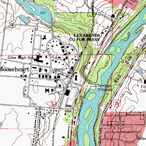 Topographic Map of Mooseheart Post Office, IL