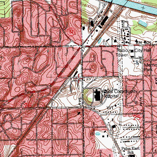 Topographic Map of Palos Park Post Office, IL