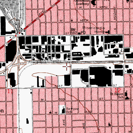 Topographic Map of Elsdon Post Office, IL