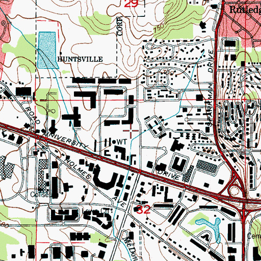 Topographic Map of Wynn Drive Post Office, AL