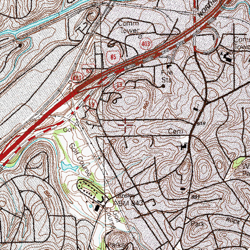 Topographic Map of Piedmont Heights, GA