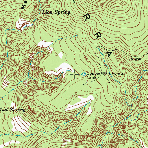 Topographic Map of Copper Mountain Points Tank, AZ