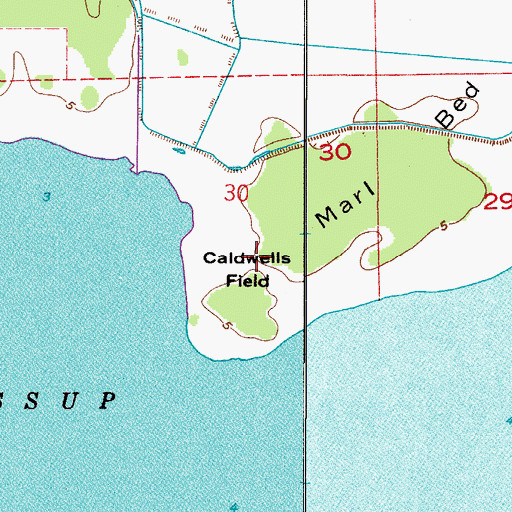 Topographic Map of Caldwells Field, FL