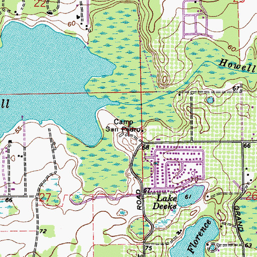Topographic Map of Camp San Pedro, FL