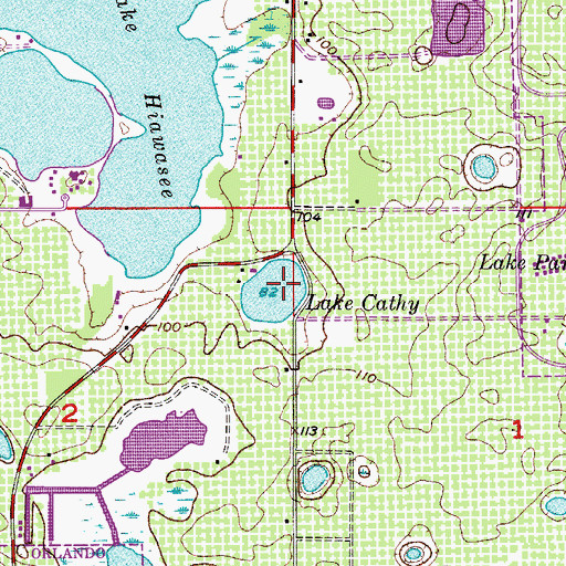 Topographic Map of Lake Cathy, FL