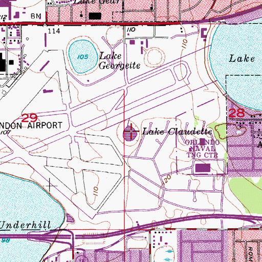 Topographic Map of Lake Claudette, FL