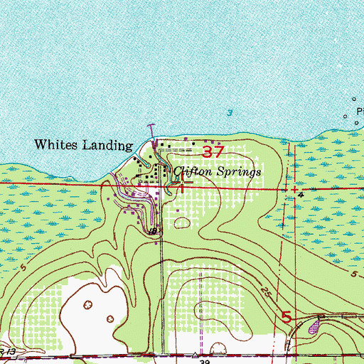 Topographic Map of Clifton Springs, FL