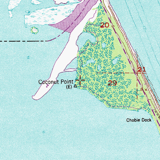 Topographic Map of Coconut Point, FL