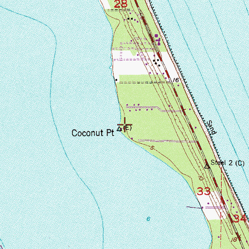 Topographic Map of Coconut Point, FL