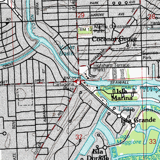 Topographic Map of Cocoplum Plaza, FL