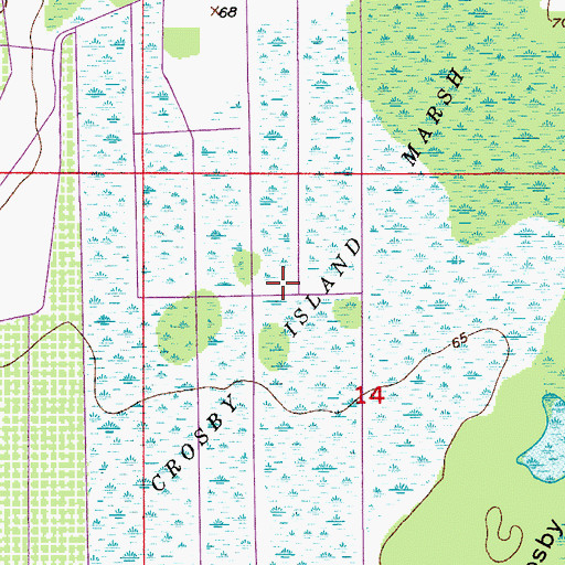Topographic Map of Crosby Island Marsh, FL