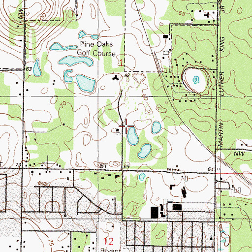 Topographic Map of Crumpton Golf Club, FL