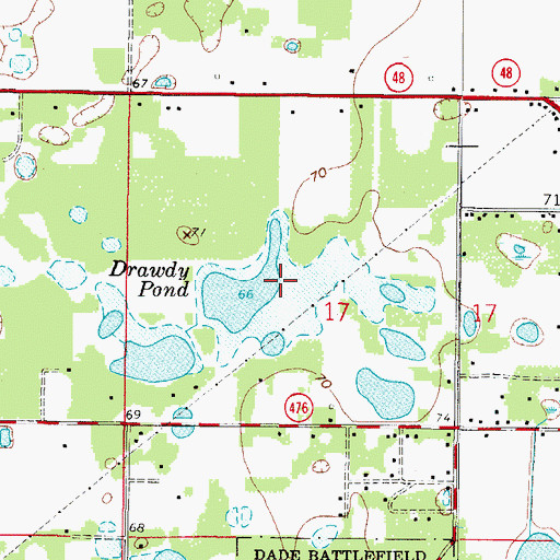 Topographic Map of Drawdy Pond, FL