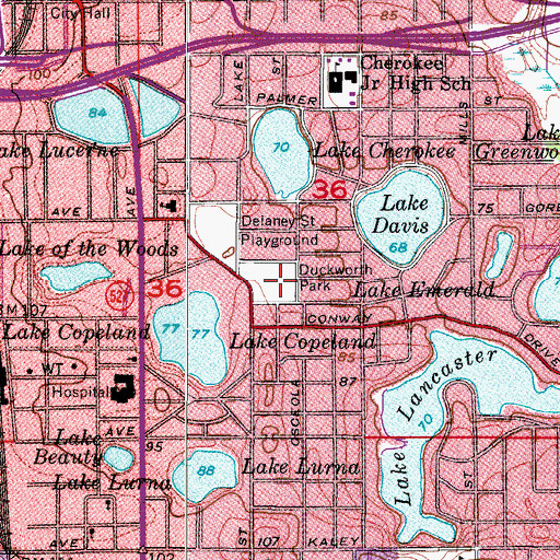 Topographic Map of Duckworth Park, FL