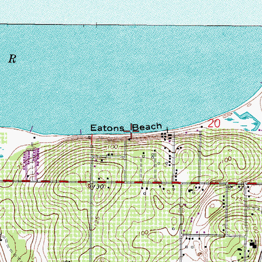 Topographic Map of Eatons Beach, FL