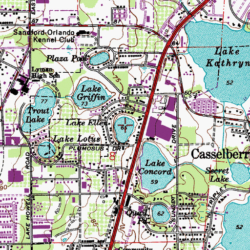 Topographic Map of Lake Ellen, FL