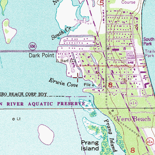 Topographic Map of Erwin Cove, FL