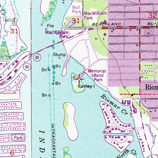 Topographic Map of Farley Island, FL