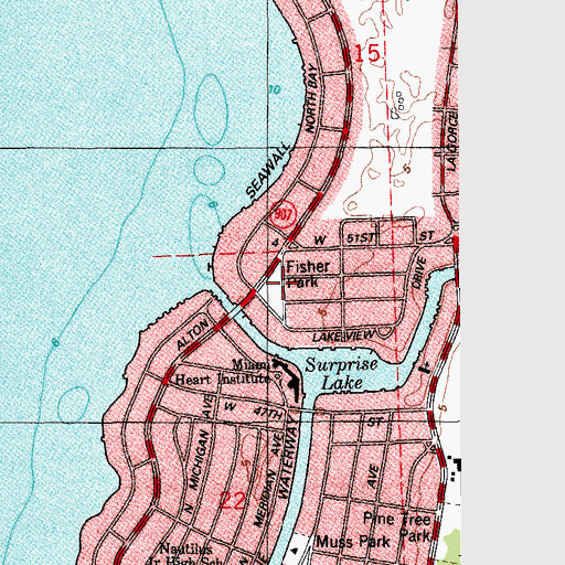 Topographic Map of Fisher Park, FL