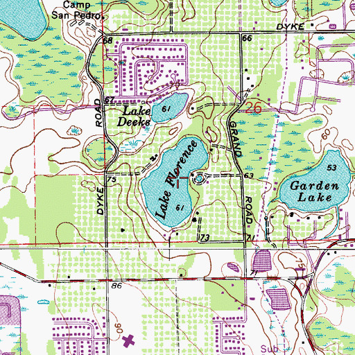 Topographic Map of Lake Florence, FL