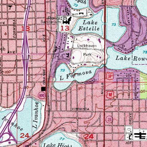 Topographic Map of Lake Formosa, FL