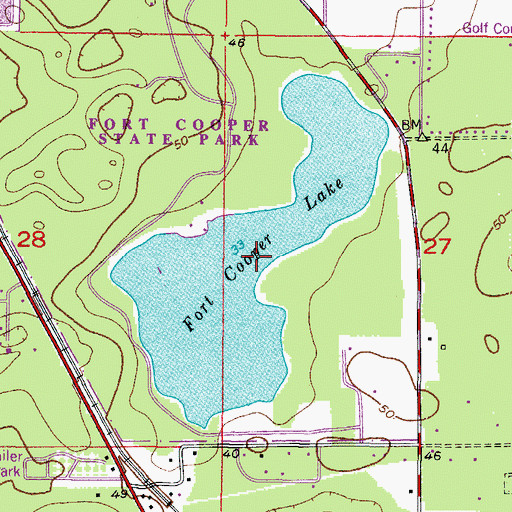 Topographic Map of Fort Cooper Lake, FL