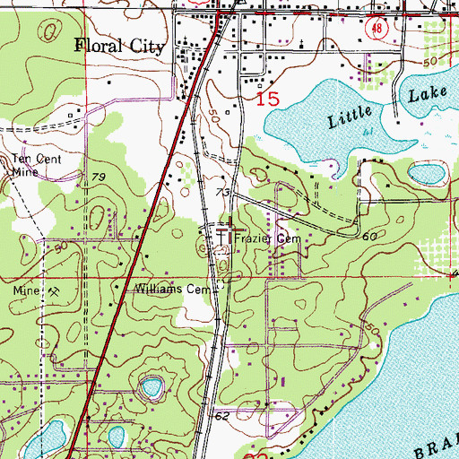 Topographic Map of Frazier Cemetery, FL