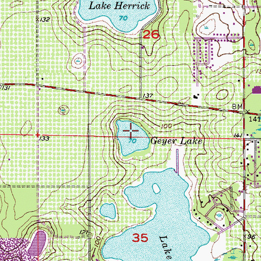 Topographic Map of Geyer Lake, FL
