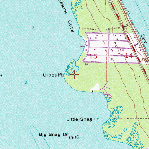 Topographic Map of Gibbs Point, FL