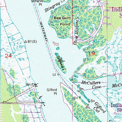 Topographic Map of Gifford Island, FL