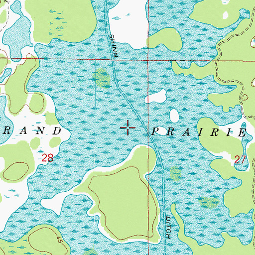Topographic Map of Grand Prairie, FL