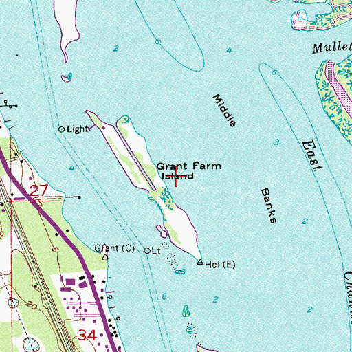 Topographic Map of Grant Farm Island, FL