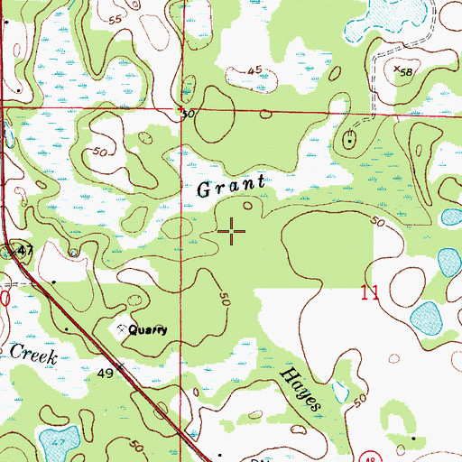 Topographic Map of Grant Slough, FL