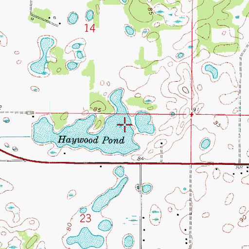 Topographic Map of Haywood Pond, FL