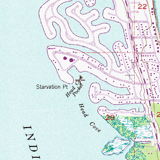 Topographic Map of Head Cove Pocket, FL